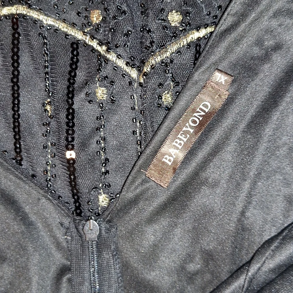 BaBeyond Black and Gold Jeweled Evening Gown XL - Picture 7 of 7